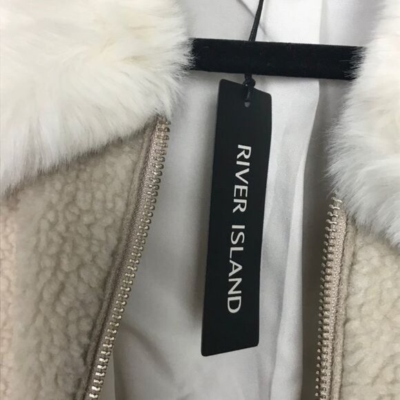 River Island Aristo Punk Teddy Fleece Jacket NWT US 8 - Picture 7 of 12